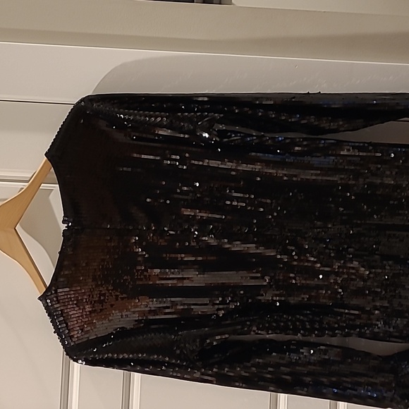 Michael kors black sequin dress. Size large. - Picture 5 of 8